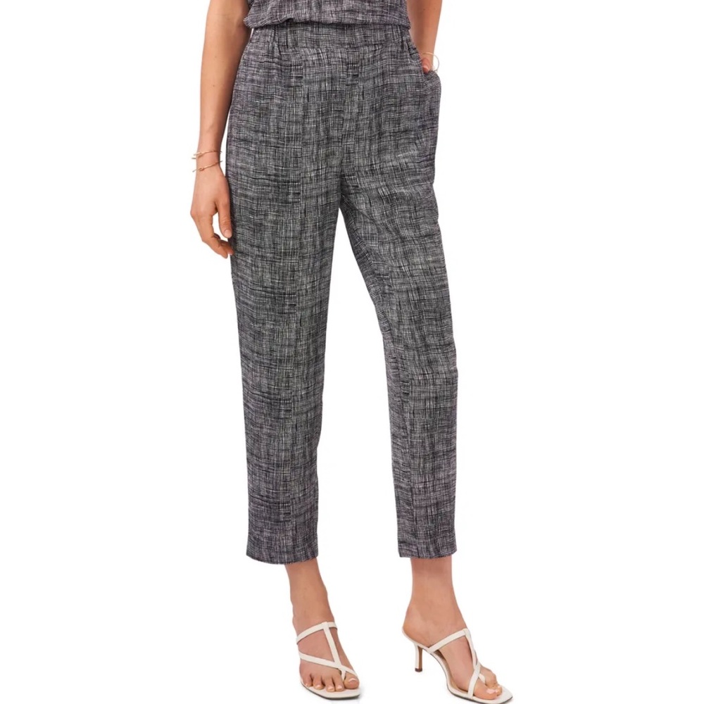 Vince Camuto Muses Crosshatch Print Pant Size M